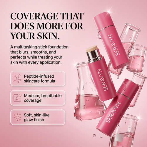Seravyn Peptide Blur Stick Foundation with Brush