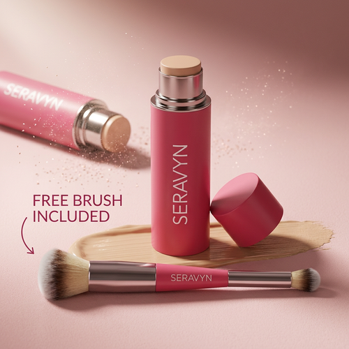 Seravyn Peptide Blur Stick Foundation with Brush