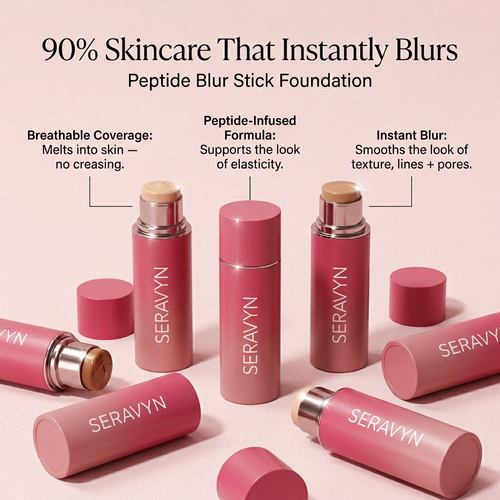 Seravyn Peptide Blur Stick Foundation with Brush